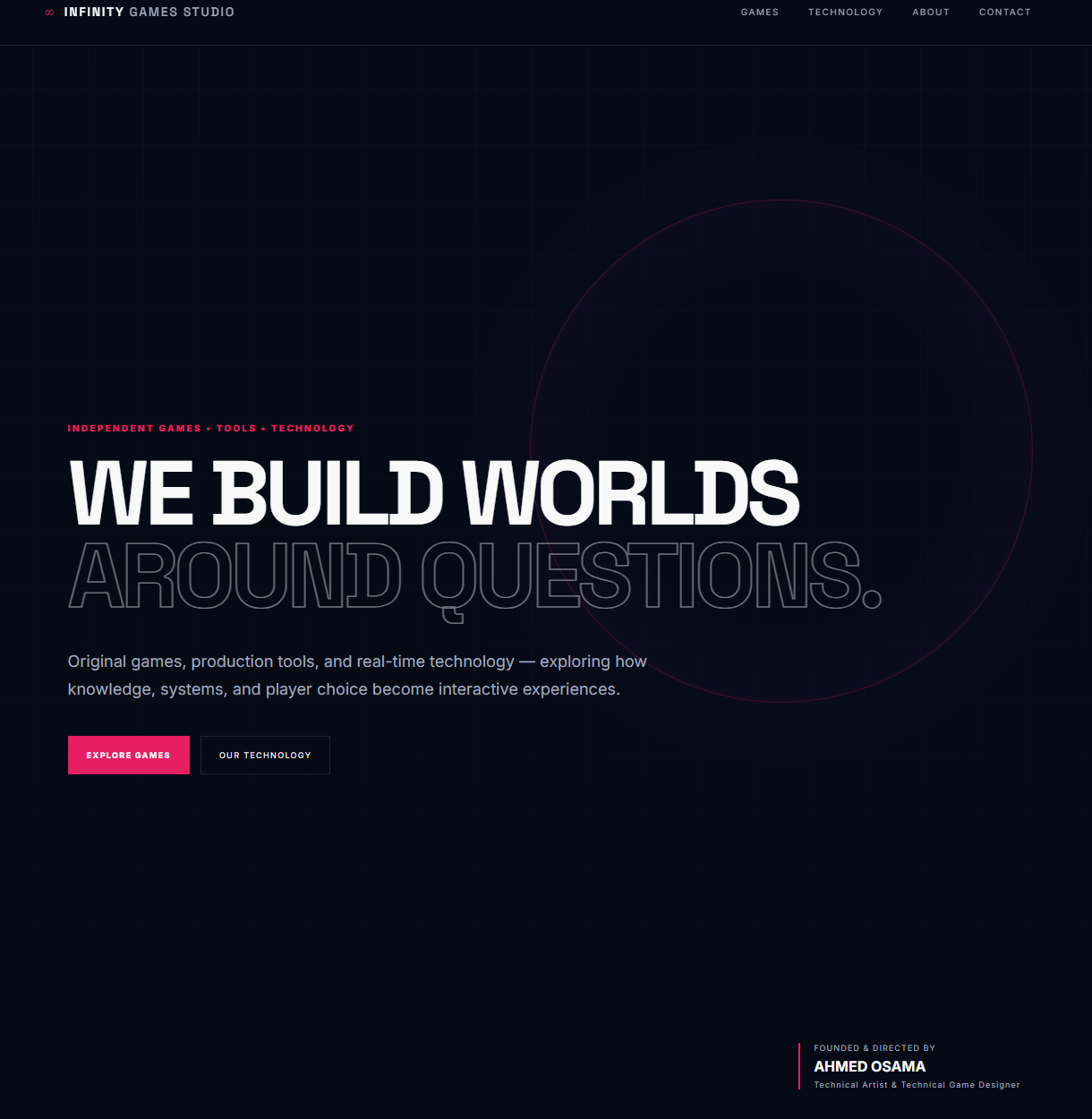 Infinity Games Studio — We Build Worlds Around Questions